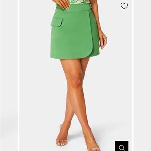 bebe Green Wrap Skirt